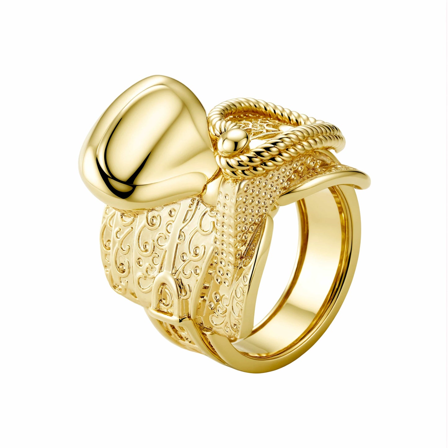 The Ultimate Statement Ring 12 / Gold Saddle Ring - Gold