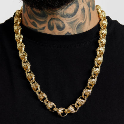 ALL WEAR 30" / Gold Patterned Tulip Chain 13mm - Gold