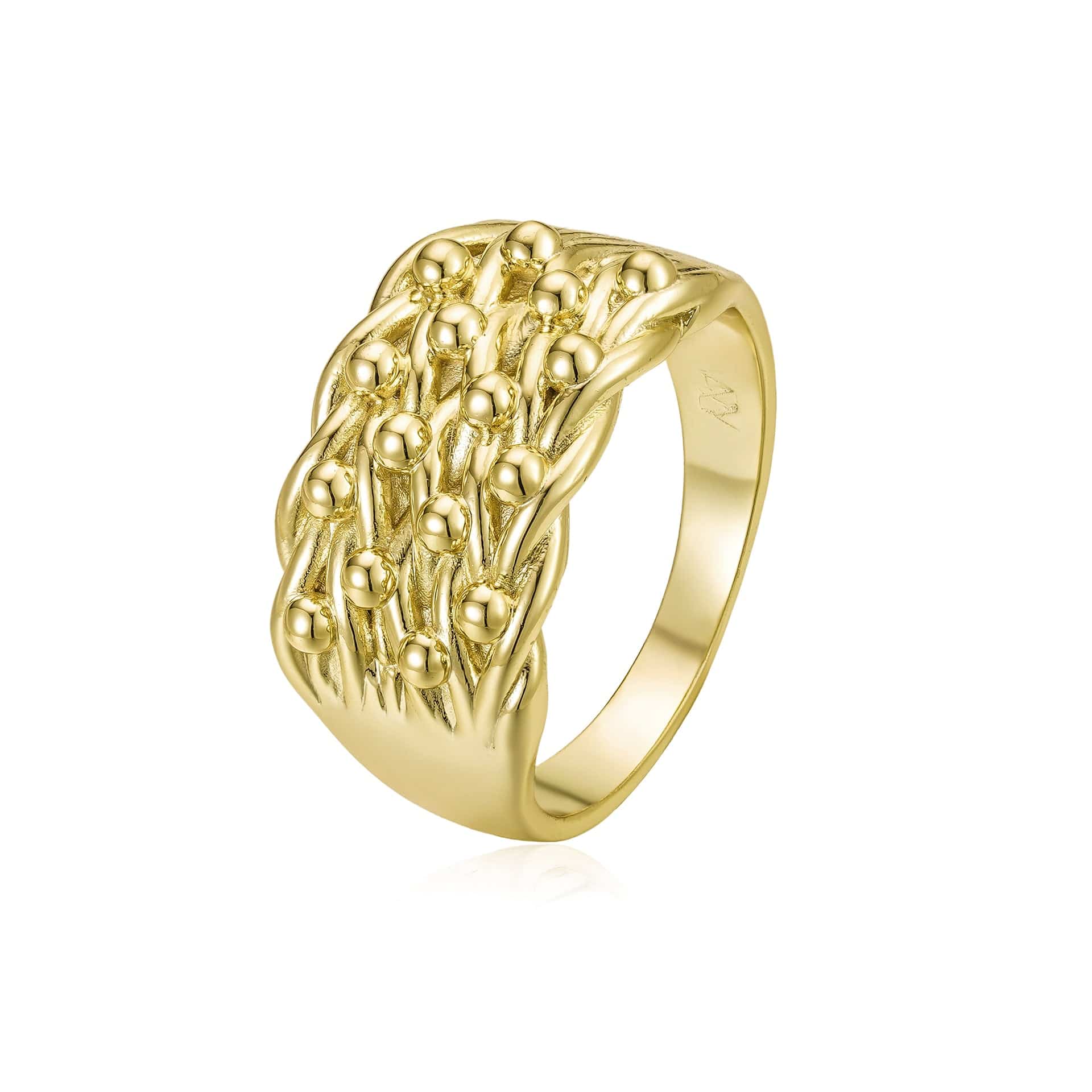 4 Row Keeper Ring - Gold