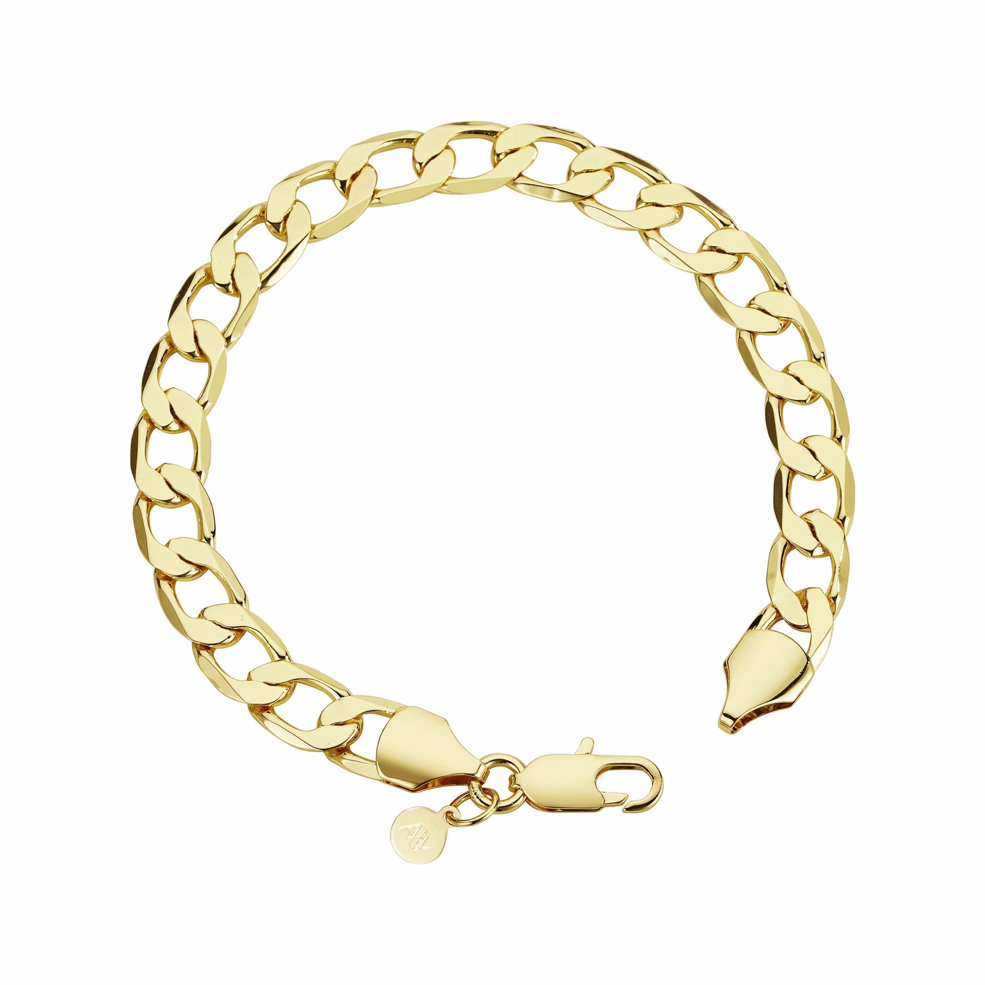 Gold Dipped Bracelets Curb Bracelet 9mm - Gold