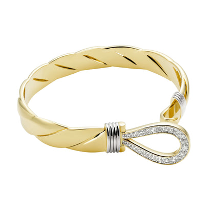 Best-Selling Bangle Bracelets Diamond Single Hook Bangle 13mm - Gold