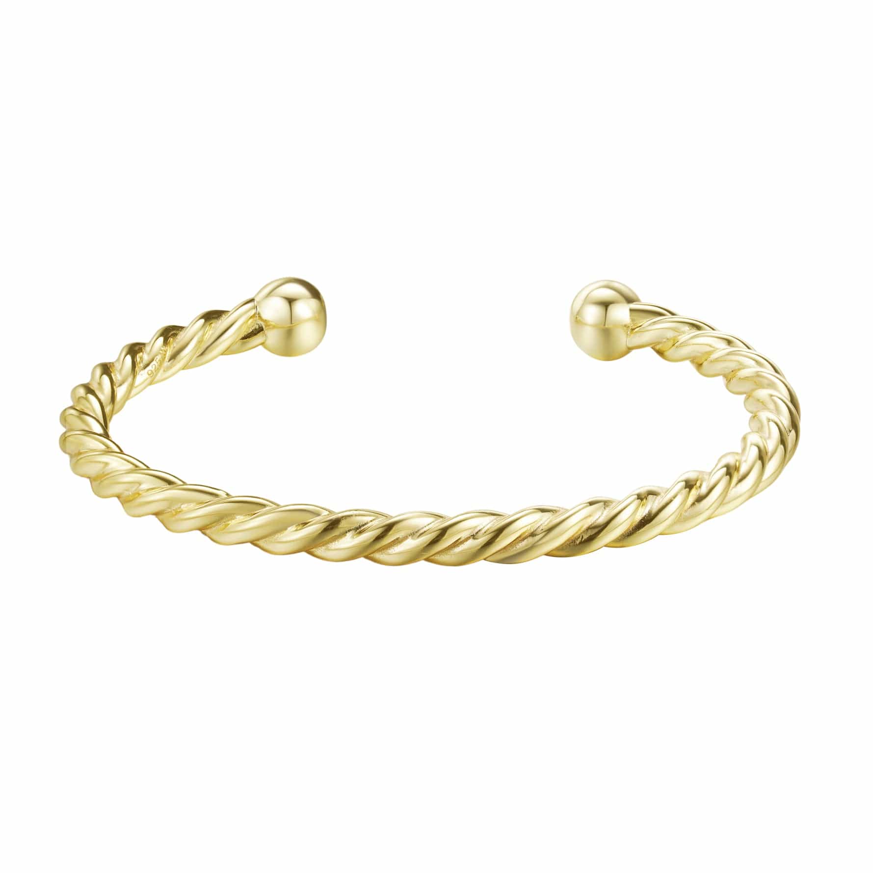 Perfect for Stacking Bracelets Gold Twisted Ball Torque Bangle 5mm - Gold