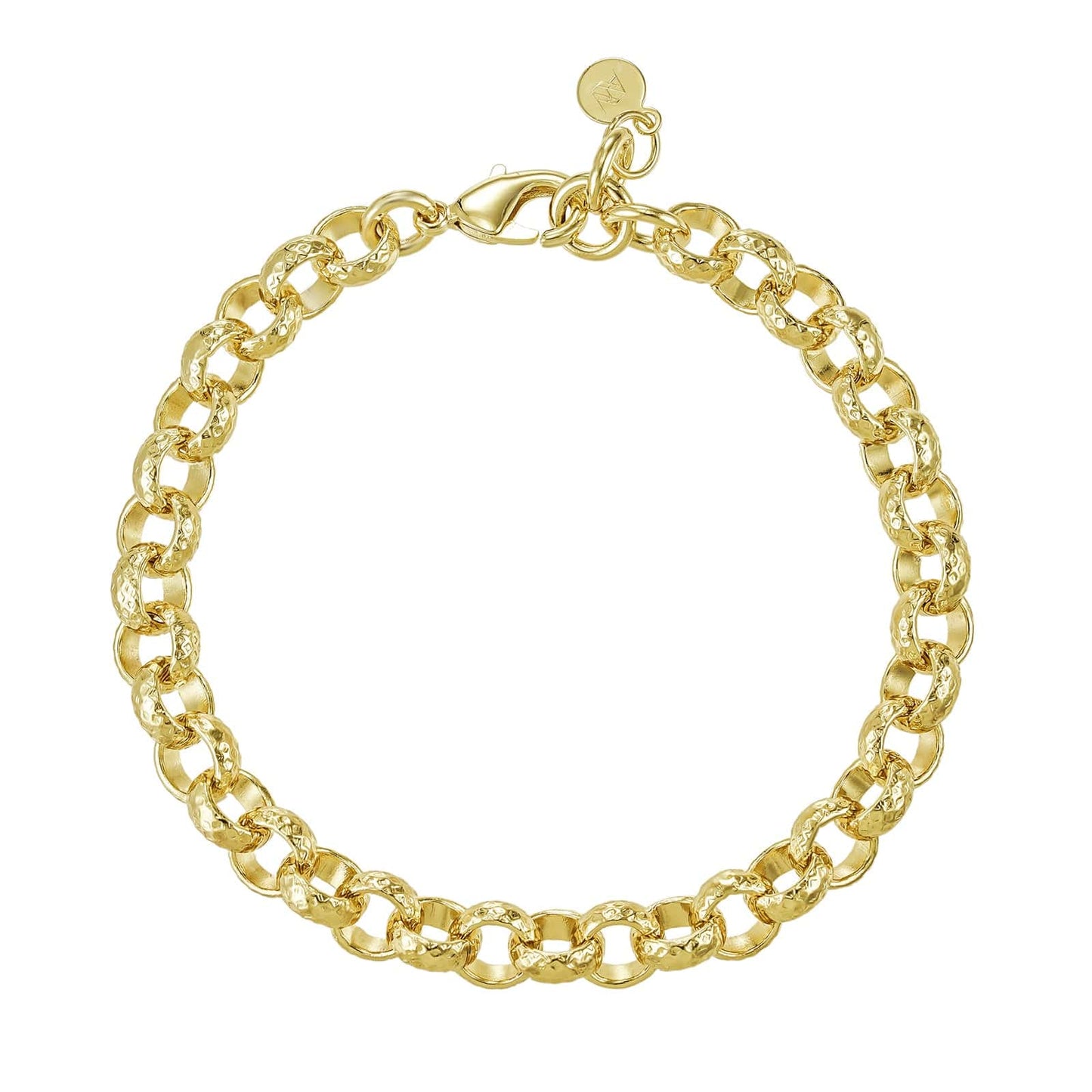 Gold Dipped Bracelets Patterned Belcher Bracelet 8mm - Gold