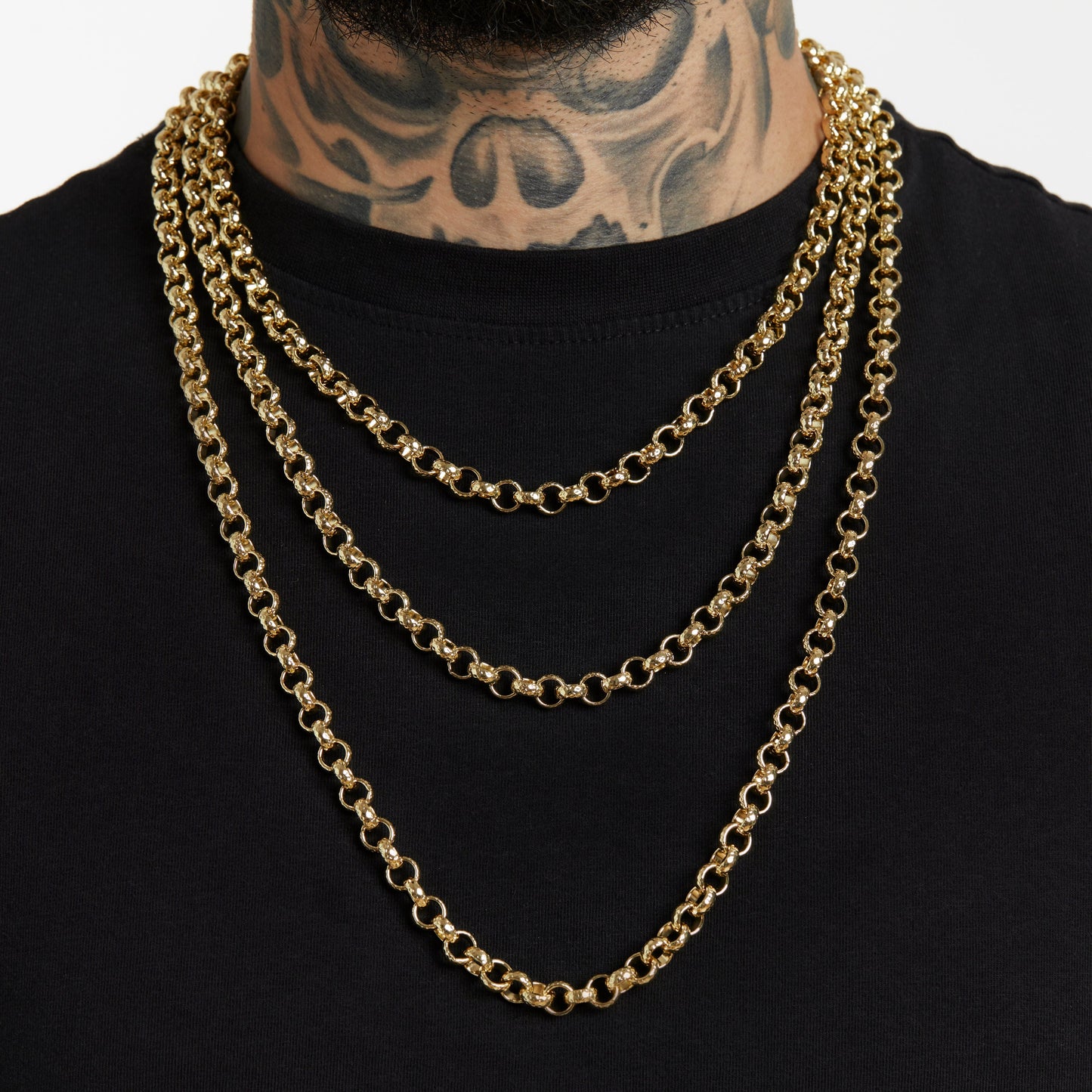 ALL WEAR Chains Diamond-Cut Patterned Belcher Chain 8mm - Gold