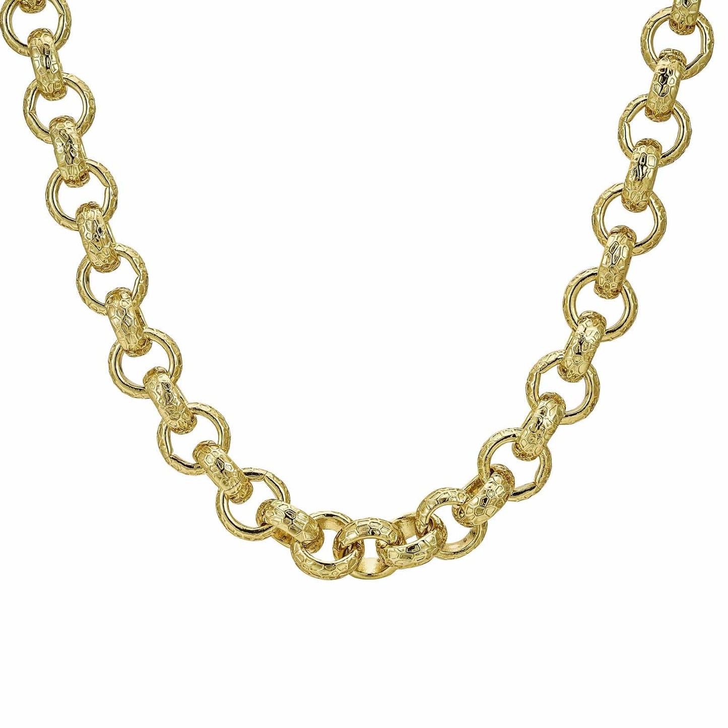 Gold Dipped Chains Patterned Belcher Chain 12mm - Gold