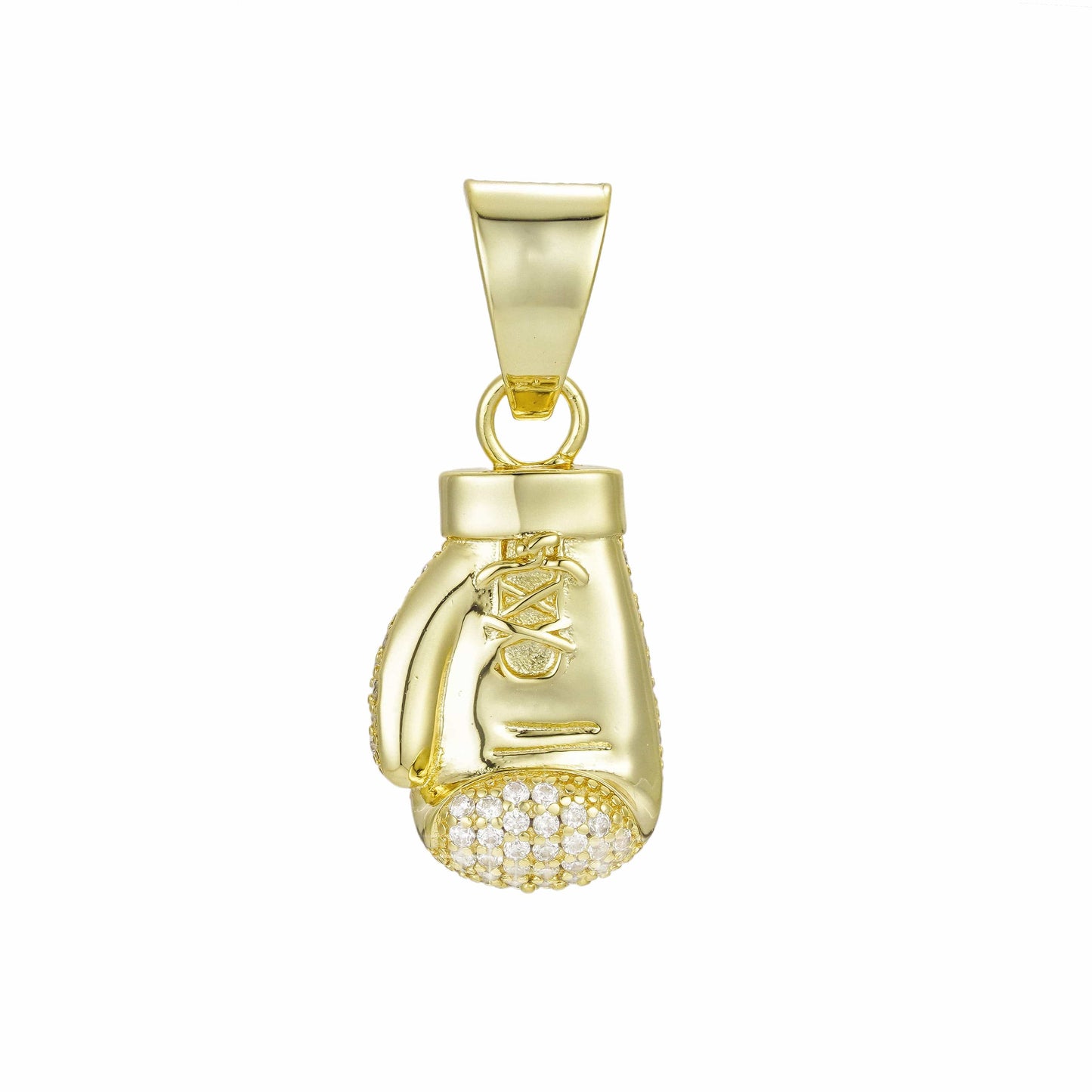 Add a Chain to Save Diamond Boxing Glove Pendant - Gold