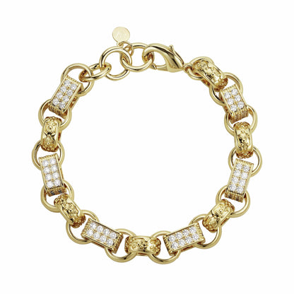 ALL WEAR Diamond Gypsy Link Bracelet 13mm - Gold