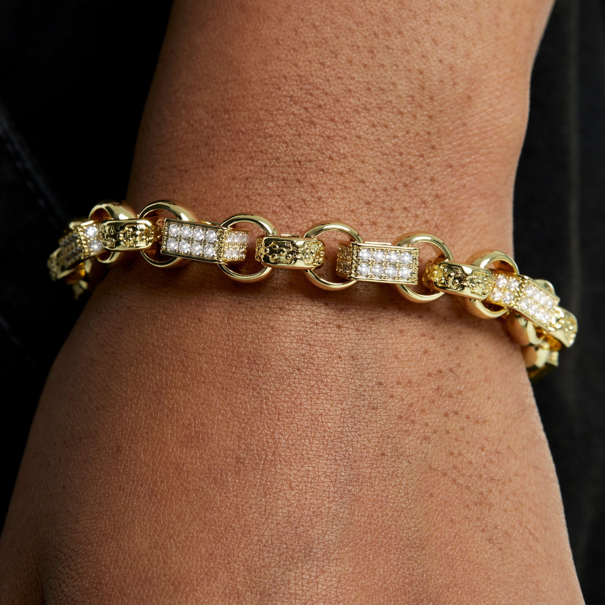 ALL WEAR Diamond Gypsy Link Bracelet 9mm - Gold