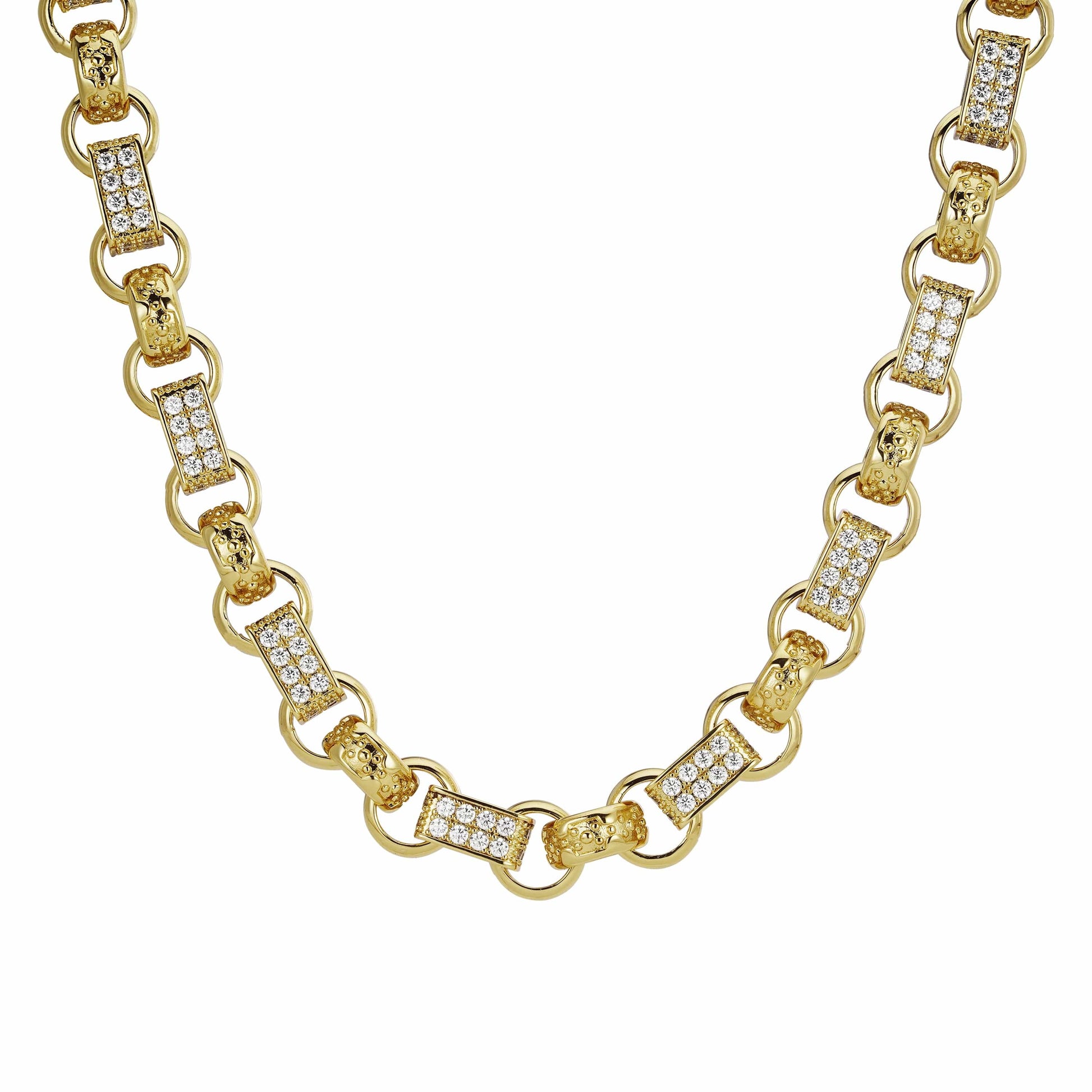 Gold Dipped, CZ Diamonds Diamond Gypsy Link Bundle Set 13mm - Gold