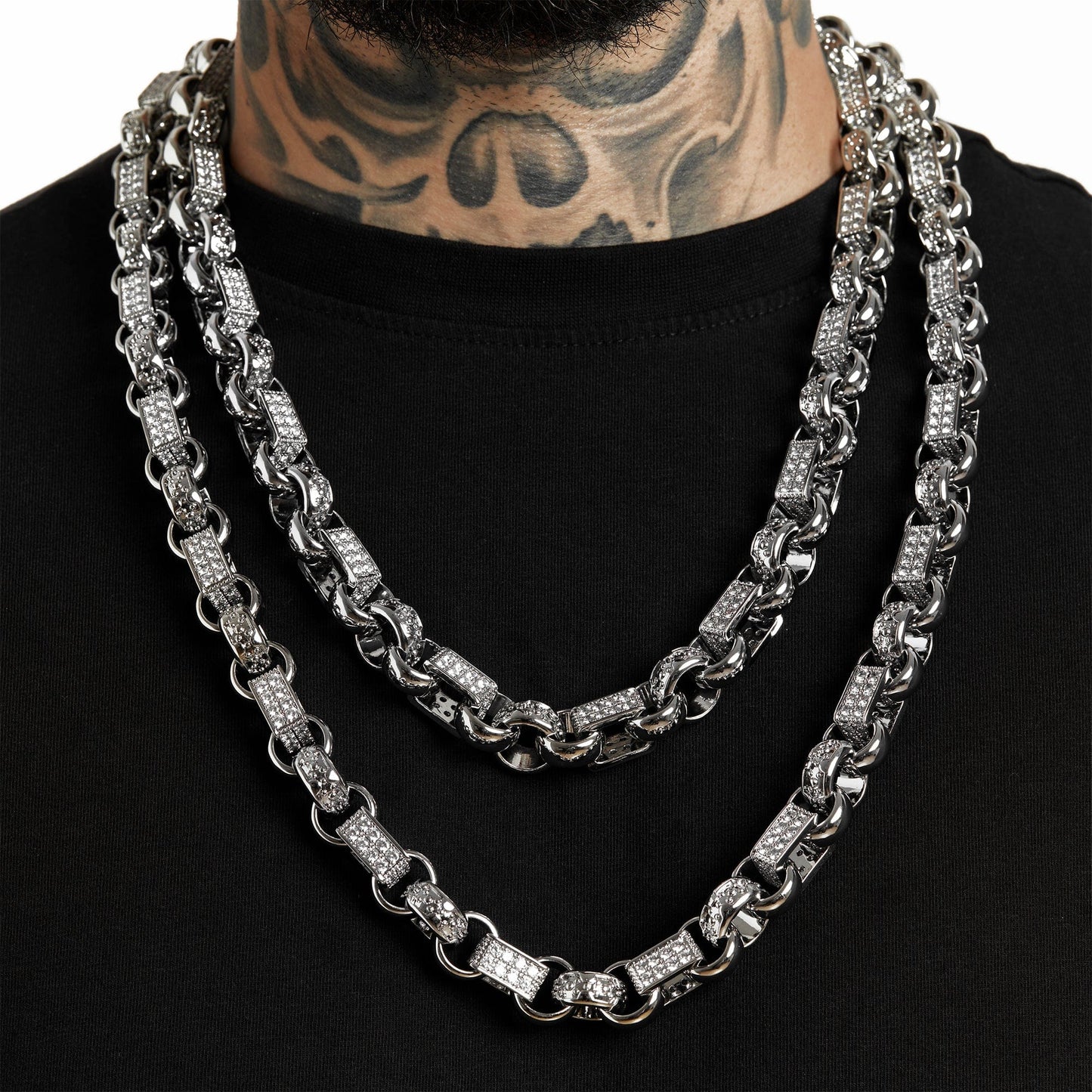 ALL WEAR Diamond Gypsy Link Chain 16mm - White Gold