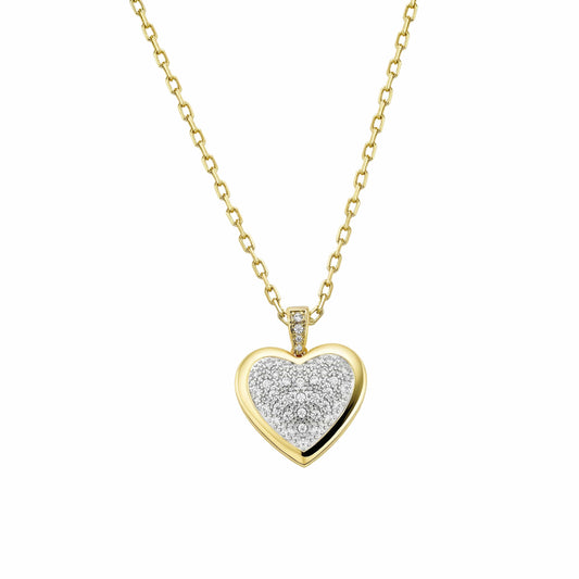 Love in Two-Toned Elegance Diamond Heart Pendant - Gold (Two Toned)