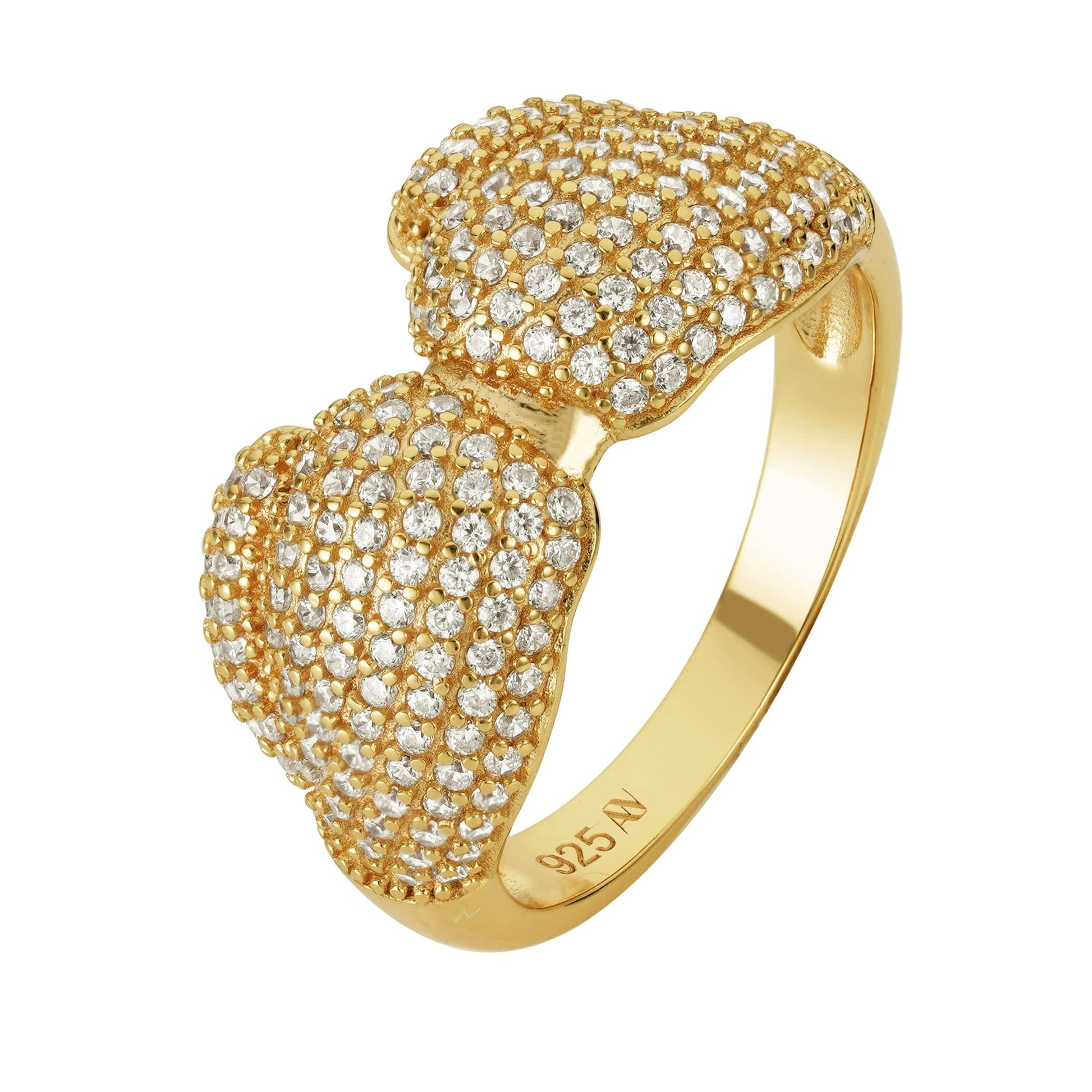 All Wear Jewellery Double Boxing Glove Ring - Gold