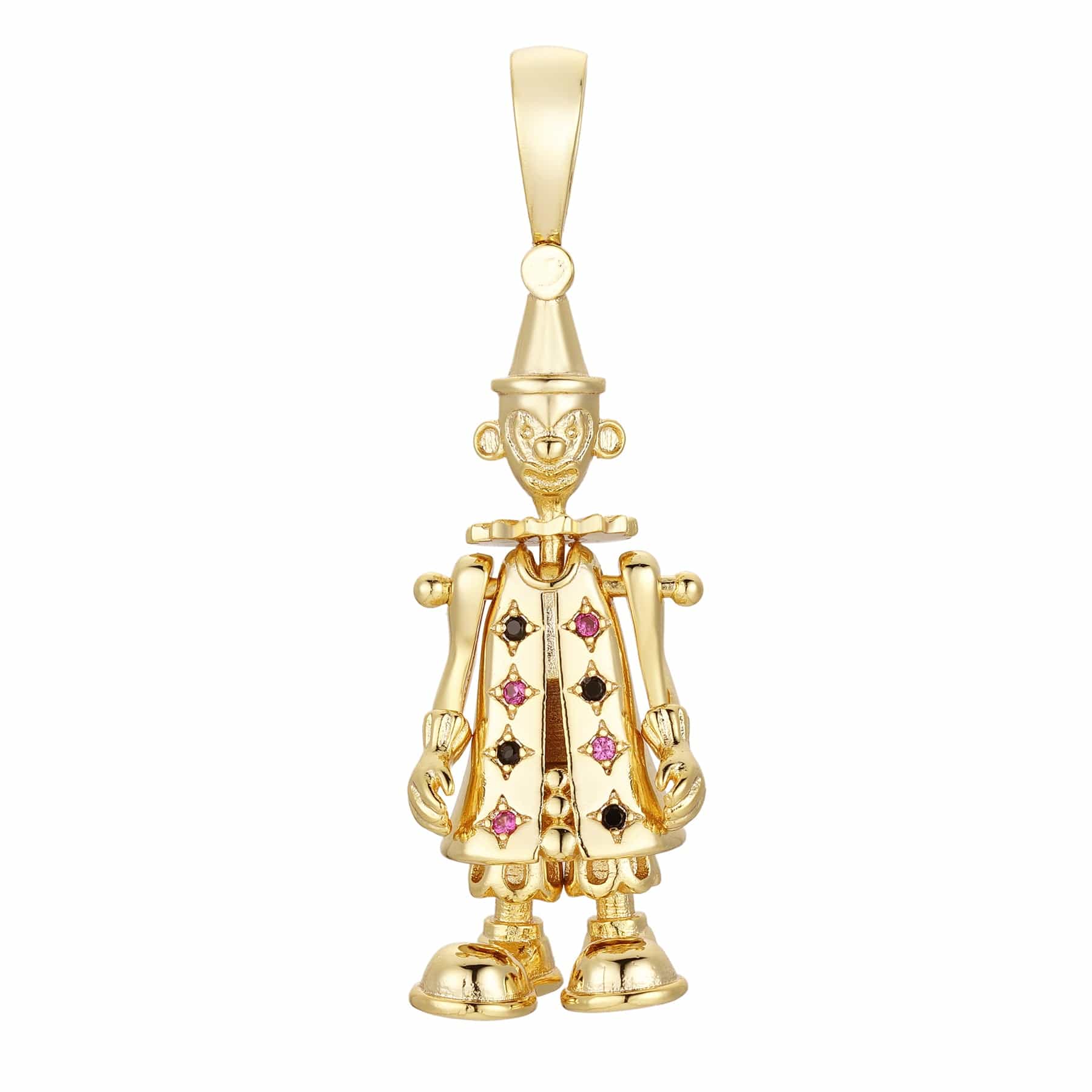 Add a Chain to Save Emerald Clown Pendant - Gold