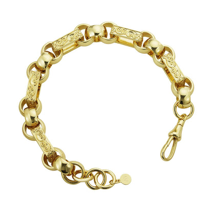 Gold Dipped Gypsy Link Bracelet 13mm - Gold