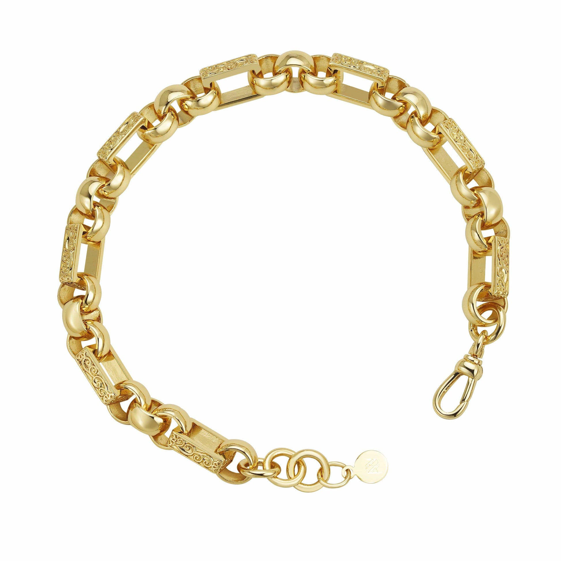 Gold Dipped Gypsy Link Bracelet 8mm - Gold