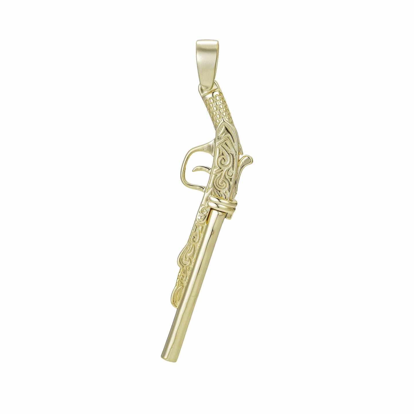 Add a Chain to Save No Chain / Gold Double Barrel Shotgun Pendant - Gold