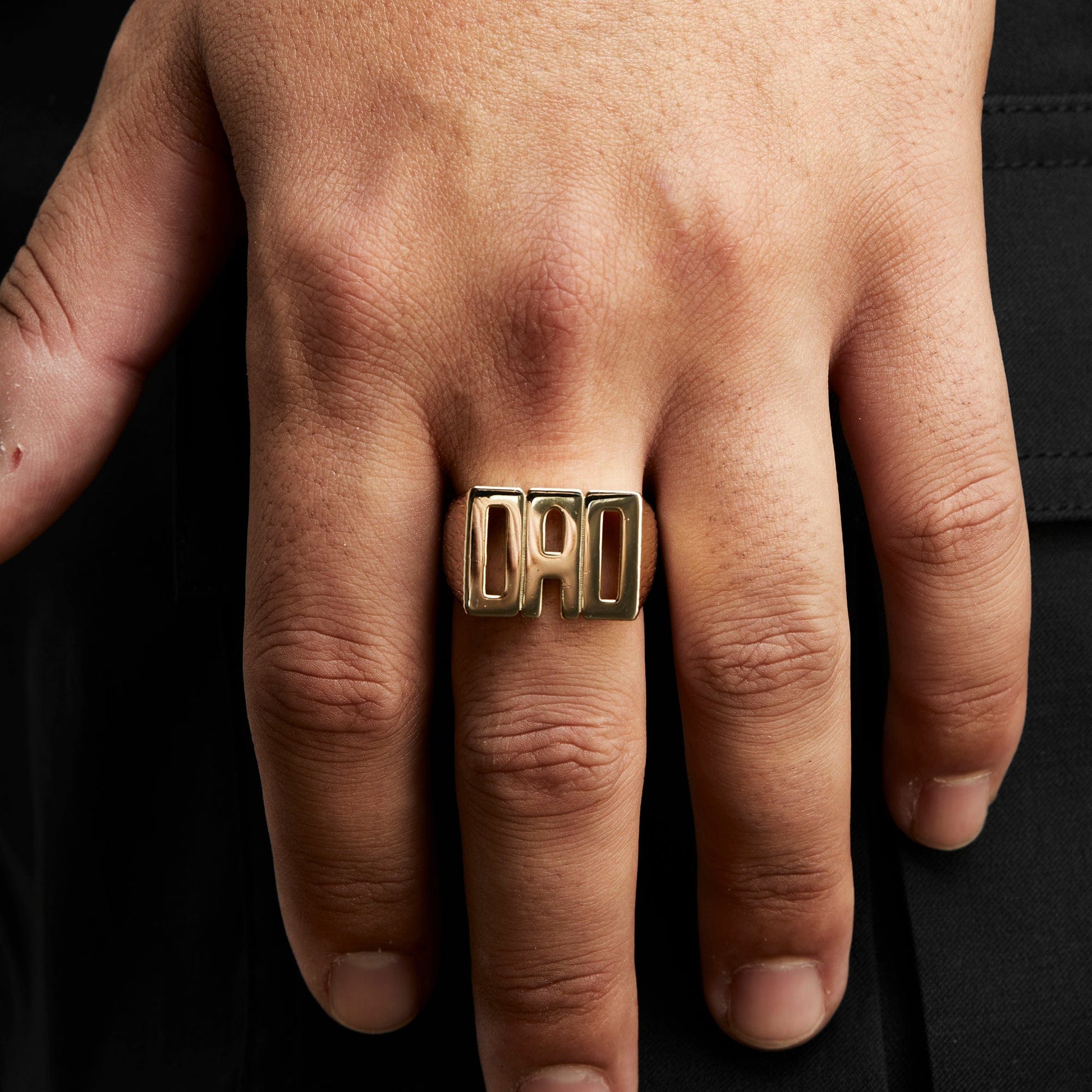 Celebrate Fatherhood Ring Dad Ring - Gold