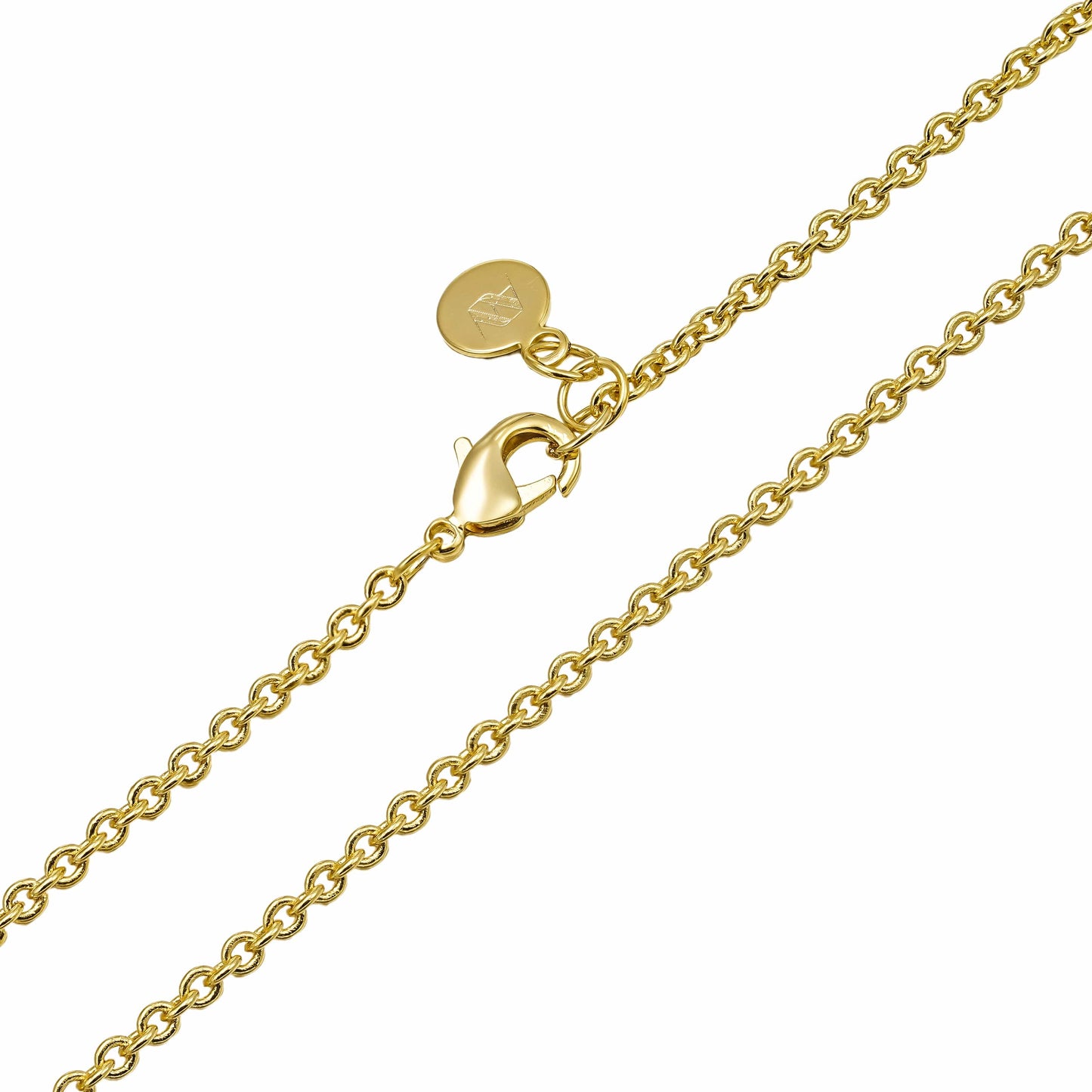 All Wear Jewellery Round Cut Belcher Chain 2mm - Gold